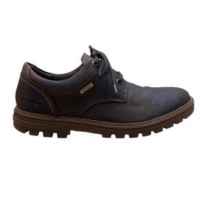 Rockport Men’s Brown Leather Hydro-Shield Waterproof Lace-Up Shoes Size 10